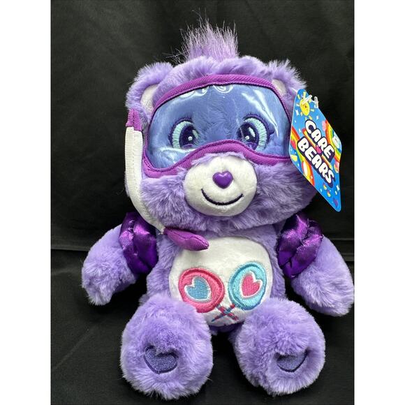 Care Bears Share Bear Summer Plush 8.5" Purple Snorkling Dan Dee NWT - Picture 1 of 9